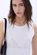 T-shirt débardeur trompe l'oeil Blanc vue de détail 1
