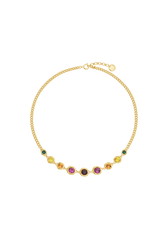 Vintage Ribbon necklace Gold front view