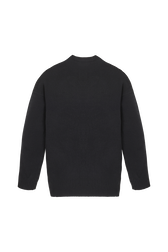 Cardigan laine fleur en relief femme Noir vue de dos
