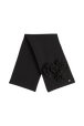Écharpe laine fleur en relief femme Noir vue de face