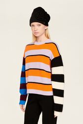 Women Multicolor Striped Sweater Multico striped details view 5
