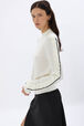 Sweater with ruffle detail Cream details view 2