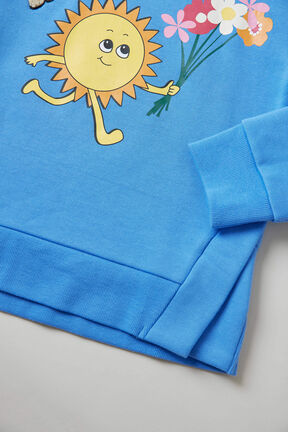 Girl Rounded Collar Sweatshirt Blue details view 3
