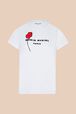 Women Floral Print T-shirt White front view