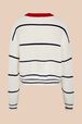 Pull rayé col contrastant femme Ecru vue de dos