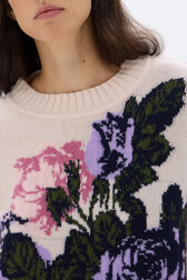 Boxy round-neck sweater Pink details view 2