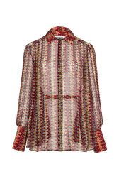 Women Polka Dot Print Shirt Multico crea front view