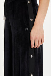 Pantalon large en velours Noir vue de détail 2