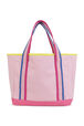 Sac cabas en gros grain bordé Rose vue de dos