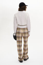 Long-Sleeved Crew-Neck Jumper Lilac back worn view