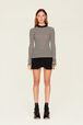 Pull chaussette rayé femme Raye noir/blanc vue portée de face