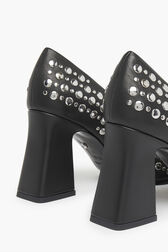 Escarpins en cuir noir à clous Noir vue de détail 1