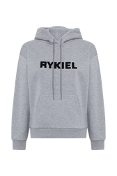 Long-sleeved hoodie Grey front view
