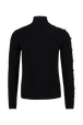 Pull col roulé à manches longues Noir vue de face
