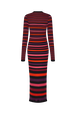 Striped woolen dress Striped multico back view
