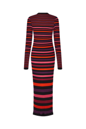 Striped woolen dress Striped multico back view