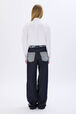 Poplin shirt White back worn view