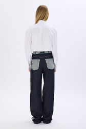 Poplin shirt White back worn view