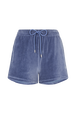 Velvet shorts Blue grey front view