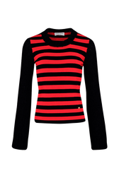 Women Jane Birkin Sweater Black/red front view
