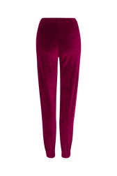 Pantalon de jogging en velours Framboise vue de dos