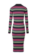 Robe longue rayé multicolore femme Multico raye noir vue de dos