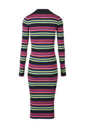 Robe longue rayé multicolore femme Multico raye noir vue de dos