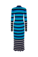 Cardigan long rayé Rayures bleu/silver vue de dos
