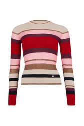 Wool and Lurex Striped Jumper Multico striped front view