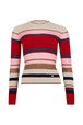 Wool and Lurex Striped Jumper Multico striped front view