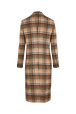 Manteau motif tartan en laine brossé Carreaux écru/lilas vue de dos