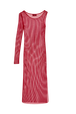 Robe longue fendue et asymétrique femme Rouge vue de dos
