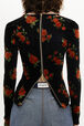 Top manches longues ajusté en jacquard de velours Orange vue de détail 2