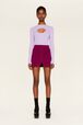 Mini jupe maille milano femme Fuchsia vue de détail 1