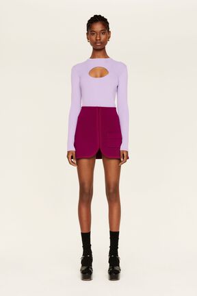 Mini jupe maille milano femme Fuchsia vue de détail 1