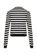 Women Poorboy knitted striped cardigan Black/white back view