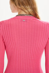 Ribbed cardigan Pink details view 2