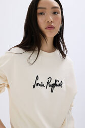 Long-sleeved sweatshirt Cream details view 1