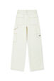 Pantalon cargo droit fille toile - BONTON x Sonia Rykiel Creme vue de dos