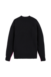 Women May 68 Intarsia Wool Sweater Black back view