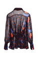 Women Cherry Print Viscose Shirt Black back view
