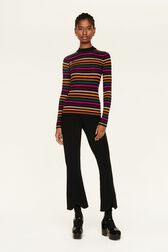 Pull chaussette à rayure multicolores femme Multi raye icon fuchsia vue de détail 2
