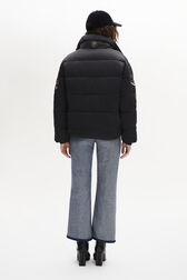 Puffer Jacket With Matching Zip-Out Gilet Black back worn view