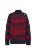 Pull à rayures reliefées Raye bleu/rouge vue de face
