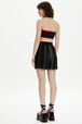 Women Multicolor Striped Pleated Shorts Black back worn view