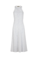 Robe en maille à col rond sans manches Blanc vue de face