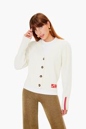 Wool Cardigan SR White details view 1