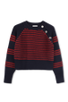 Red-striped sweater Navy front view