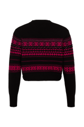 Long-Sleeved Crew-Neck Jumper Fuchsia back view