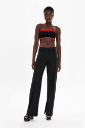 Women Bandeau Top with Contrasting Edges Black front worn view